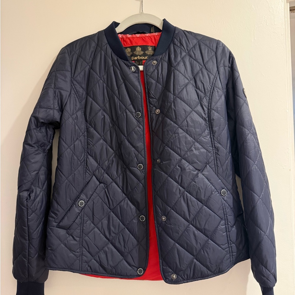 Barbour Navy Quilted Bomber Jacket